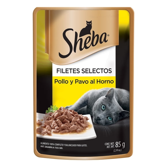 Alimento húmedo para gato SHEBA sabor Pavo y Pavo al Horno 85 gr