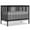 Black, variant on iRerts 5 In 1 Convertible Baby Crib, Wood Convertible Crib Toddler Bed with Wood Legs, Converts from Baby Crib to Toddler Bed, Fits Standard Full-Size Crib Mattress, Easy to Assemble, Black