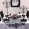 thumbnail image 3 of Halloween Tablecloth Table Cover  Black Spider-Web Lace Tablecloth For Halloween Kitchen Party Decor, 3 of 5