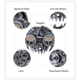 thumbnail image 4 of Attitude Studio Steampunk Wired Skeleton Full Face Mask Goggles Costume - Silver, 4 of 8
