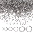 thumbnail image 1 of 1200 piezas de 6 estilos de anillos de salto abiertos de acero inoxidable 304, anillos de salto redondos, conectores de anillo de llavero de metal, 1 of 9