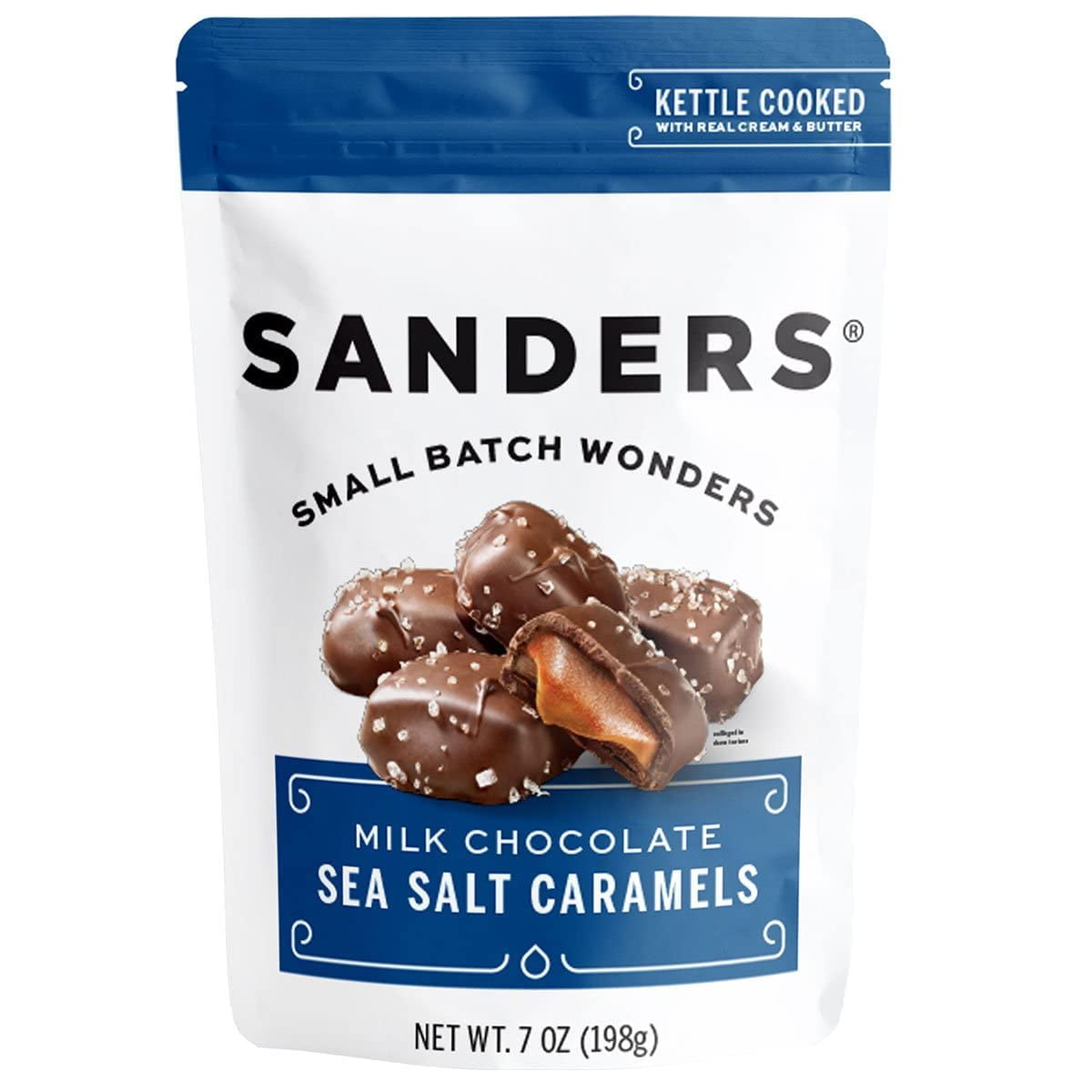 Sanders Fine Chocolate Milk Chocolate Sea Salt Caramel Pouch 7 Ounce