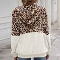 thumbnail image 4 of WREESH Womens Casual Double Fuzzy Sweatshirt Faux Fleece Zip Up Pullover Hoodies Coat Leopard Outwear with Pockets White, 4 of 4