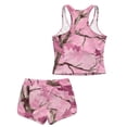 thumbnail image 7 of Psesaysky Pink Camouflage Leaves Tankini Swimsuits for Girls Modest Tank Tops with Shorts 2 Piece Bathing Suits for Teens Girl 6-15 Years, 7 of 7