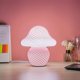 thumbnail image 4 of Lámpara de hongo, pequeña lámpara de mesa rosa con vidrio rayado, linda lámpara de mesita de noche con remolino para dormitorio, mesita de noche, regalo para niñas, 4 of 5