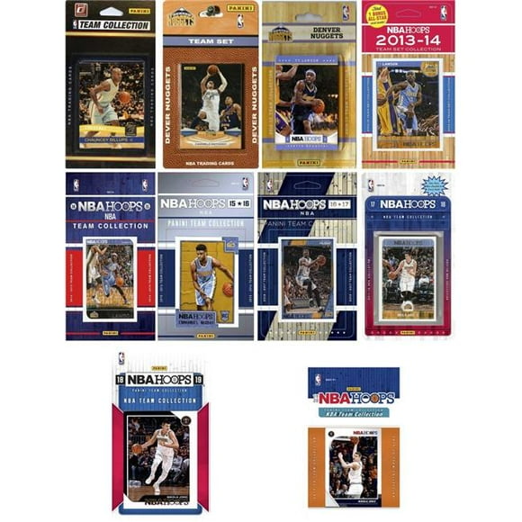 C&I Collectables NUGGETS1019TS NBA Denver Nuggets 10 Different Licensed Trading Card Team Set