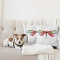 thumbnail image 4 of Ambesonne Abstract Throw Pillow Cover 2 Pack, Watercolor Dragonfly, 24", Hot Pink Green and Blue, 4 of 5