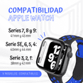 thumbnail image 5 of Correas para Apple Watch compatible con 45mm + Case protector de pantalla con Cristal Templado. Estilo Sport, ideal para hacer ejercicio. Mamá Pulpo Sport con case, 5 of 5
