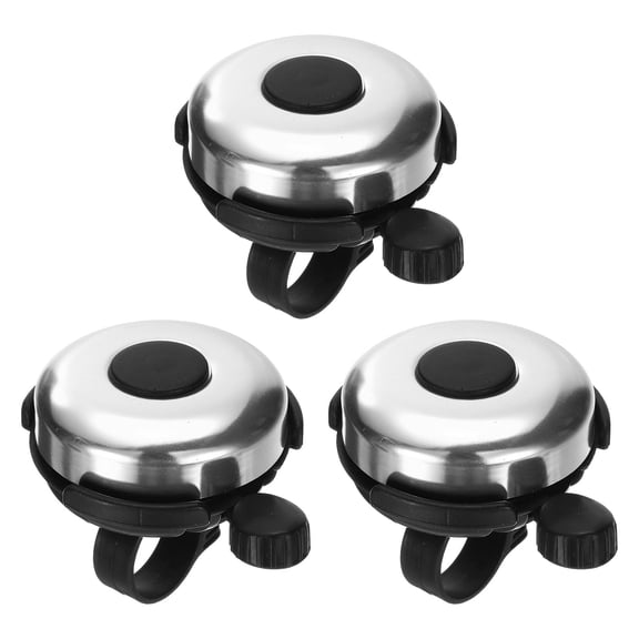 Uxcell 3pcs Bike Bell Classic Bicycle Bell with Loud Crisp Sound Bike Ring Bell Aluminum Bike Accessories, Silver Tone