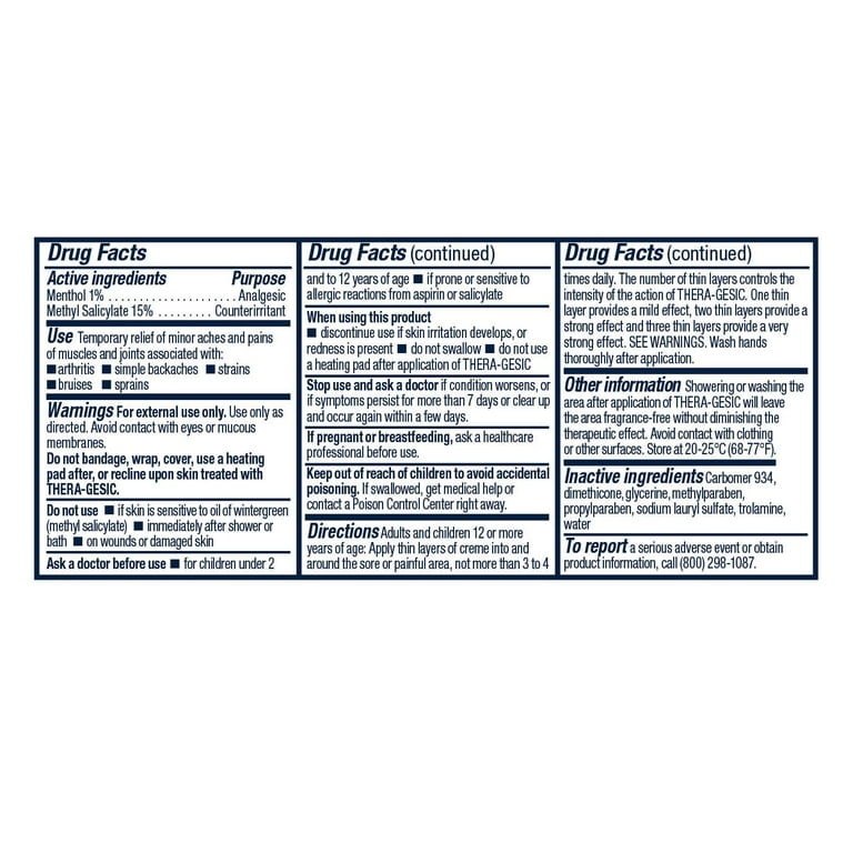 Thera-Gesic Dual-Action Pain Relief Cream HSA/FSA Eligible