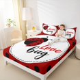 thumbnail image 4 of Castle Fairy Red Ladybird 4 Pieces Queen Sheet Sets,Polka Dots Ultra Soft Flat Sheet,Cartoon Ladybug Queen Fitted Sheet,Luxury Kawaii Bedroom Decor, 4 of 7