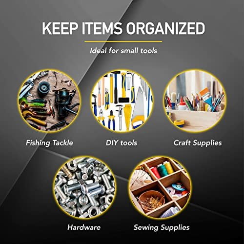 GOODYEAR - 13 Inch Small Tool Box with [Removable Side Comportment], Plastic Box with Handle, Tool Organizer Storage Box, Removable Inner Tray, Lightweight & Easy to Carry, Mini Toolbox