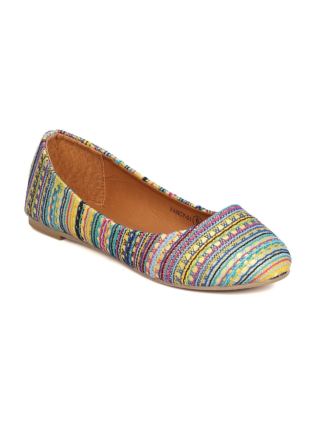 multi colored ballet flats