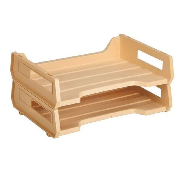 AbilityOne NSN0944308 Letter Size Plastic Desk Tray, Beige - Pack of 2