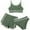 Z999-Green1, variant on JIAYUE Swimsuits for Girls Bikini Bikini Sets Solid Color Spaghetti Straps Crew Neck Bikini Tops With Shorts 3 Piece Sport Bathing Suits For Kids Breathable Swimwear