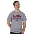 thumbnail image 4 of NASA Retro Worm Logo American Flag Men's Graphic T Shirt Tees Brisco Brands S, 4 of 4