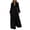 Black, variant on Gytharion Women's Stand Collar Maxi Dresses Long Sleeve Pleated Button Down Dresses Solid Color Loose Dresses