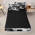 thumbnail image 4 of Erosebridal Soccer Ball Zipper Twin Comforter Sets with Fitted Sheet and 2 Pillowcases,Black White Splatter Sport Zipper Bedding Set For Boys,Black Reversible,4 Pieces, 4 of 7