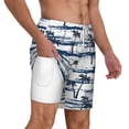 thumbnail image 3 of Picia Retro Coconut Tree pattern Mens Swim Trunks with Compression Liner Stretch Beach Shorts Quick Dry with Zipper Pockets No-Chafing Board Shorts-X-Large, 3 of 9