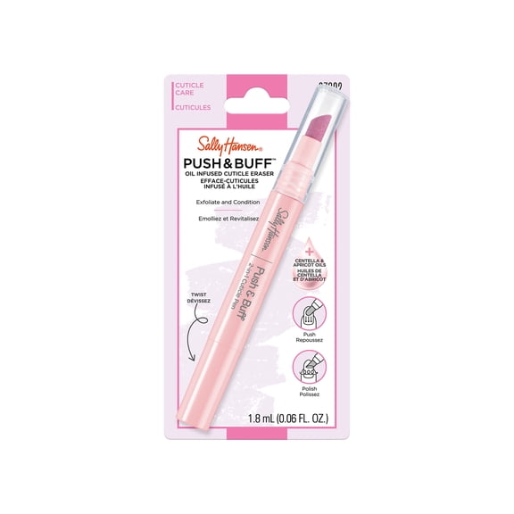 Sally Hansen Push & Buff 2 in 1 Oil Infused Cuticle Eraser Pen with Centella and Sweet Almond Oils