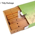 thumbnail image 3 of Bamboo Bench Stool, 10 inch Wooden Foot Step Stool for Bedroom Kitchen Mudroom Foyer Entryway Small Bench Shoe Stool, 3 of 8