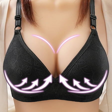 

Yuelianxi Womens Lace Unwired Bra Comfort Bra Plus Size Bra Thin Underwear