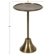 thumbnail image 2 of Kate and Laurel Sanzo Modern Round Pedestal Side Table, 15 x 15 x 24, Gold, Decorative End Table with Hammered Tabletop for Use as a Bedroom Nightstand or Living Room Accent, 2 of 7