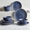 thumbnail image 3 of Better Homes & Gardens Ellie Blue Stoneware 12 Piece Dinnerware Set, 3 of 6