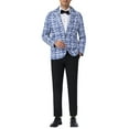 thumbnail image 2 of Blazer Floral INSPIRE CHIC para Hombre con Solapa Notch de Un Botón Retro, Chaqueta Deportiva de Flores, Azul Marino, 2 of 6