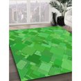 thumbnail image 3 of Ahgly Company Machine Washable Indoor Rectangle Transitional Neon Green Area Rugs, 7' x 9', 3 of 7