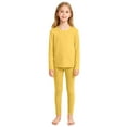 thumbnail image 2 of KAUOD Kids Cotton Thermal Shirt Pants Set 2 Piece Long Sleeve Crew Neck Undershirts Stretchy Pants Outfits for Boys Girls, 2 of 5