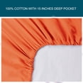 thumbnail image 2 of REGALWOVEN 15" Large Pocket Bottom Sheets 200TC Cotton Fitted Sheet Breathable Durable Queen Orange, 2 of 7