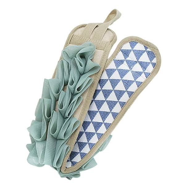 Toalla de baño de 2 caras para frotar lodo Correa del depurador de espalda Mango largo Cepillo corporal exfoliante para piel muerta seitruly HA8277-03B