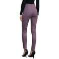 thumbnail image 3 of FALDAS CURVAS Leggings de Ante Sintético para Mujeres, Pantalones Ajustados de Cintura Alta, Color Violeta, 3 of 5
