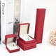 thumbnail image 3 of Caja de joyería de ángulo recto rojo de alta gama con transmisión en vivo con colgante de productos, collar, caja de anillo, embalaje de regalo de joyería de oro, 3 of 5