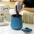 thumbnail image 2 of Hasense Kitchen Canister, 88 OZ Ceramic Coffee Container Cookie Jar with Airtight Lid for Countertop, Large Food Storage Jar for Serving Sugar,Flour,Spice,Salt,Candy,Treat,Snack,Dog Cat food (Blue), 2 of 6