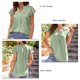 thumbnail image 3 of Camisas de satén de manga corta con cuello en V para mujer, blusa holgada de manga corta con volantes de Color puro informal a la moda de verano para mujer, 3 of 5