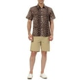 thumbnail image 2 of INSPIRE CHIC Men's Shirts Regular Fit Short Sleeve Leopard Print Casual Button-Down Shirt 2XL Leopard Print, 2 of 5