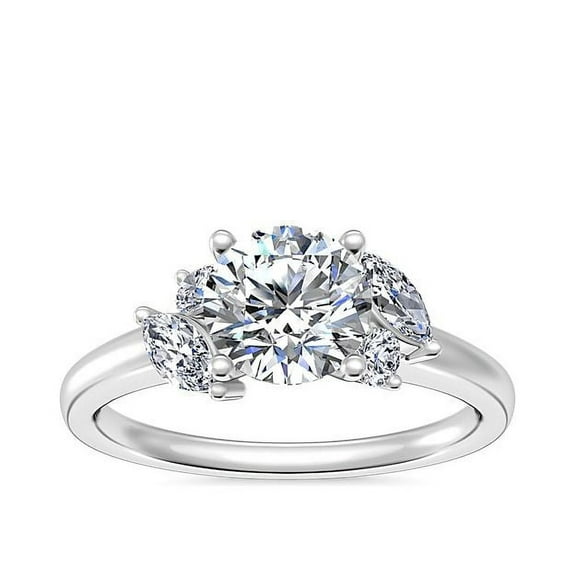 0.75 Ct Round Cut Real Diamond Unique & Stylish Solitaire Engagement Ring for Women Solid 14K White Gold Size 7