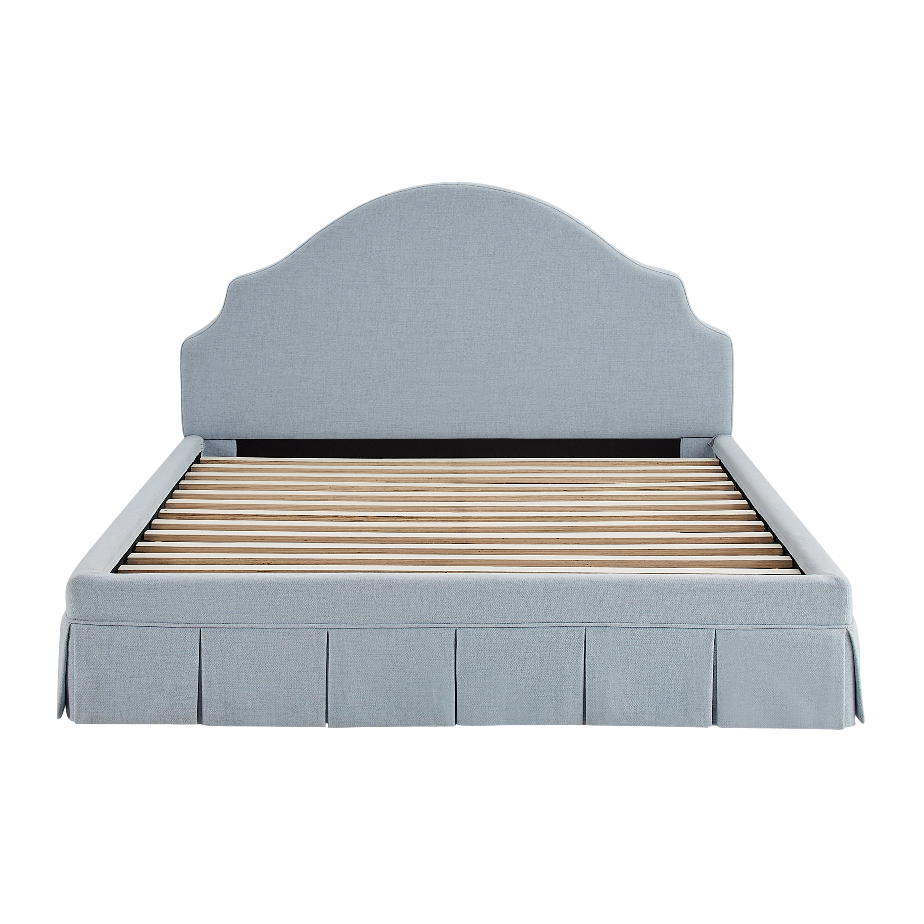 Studio Living Christine Upholstered Storage 39.8" Blue Bed Frame, Queen