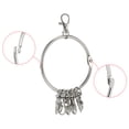thumbnail image 4 of Organizador de llaves Uxcell de 3.4" de diámetro con 10 anillos de hebilla en plata, 4 of 5