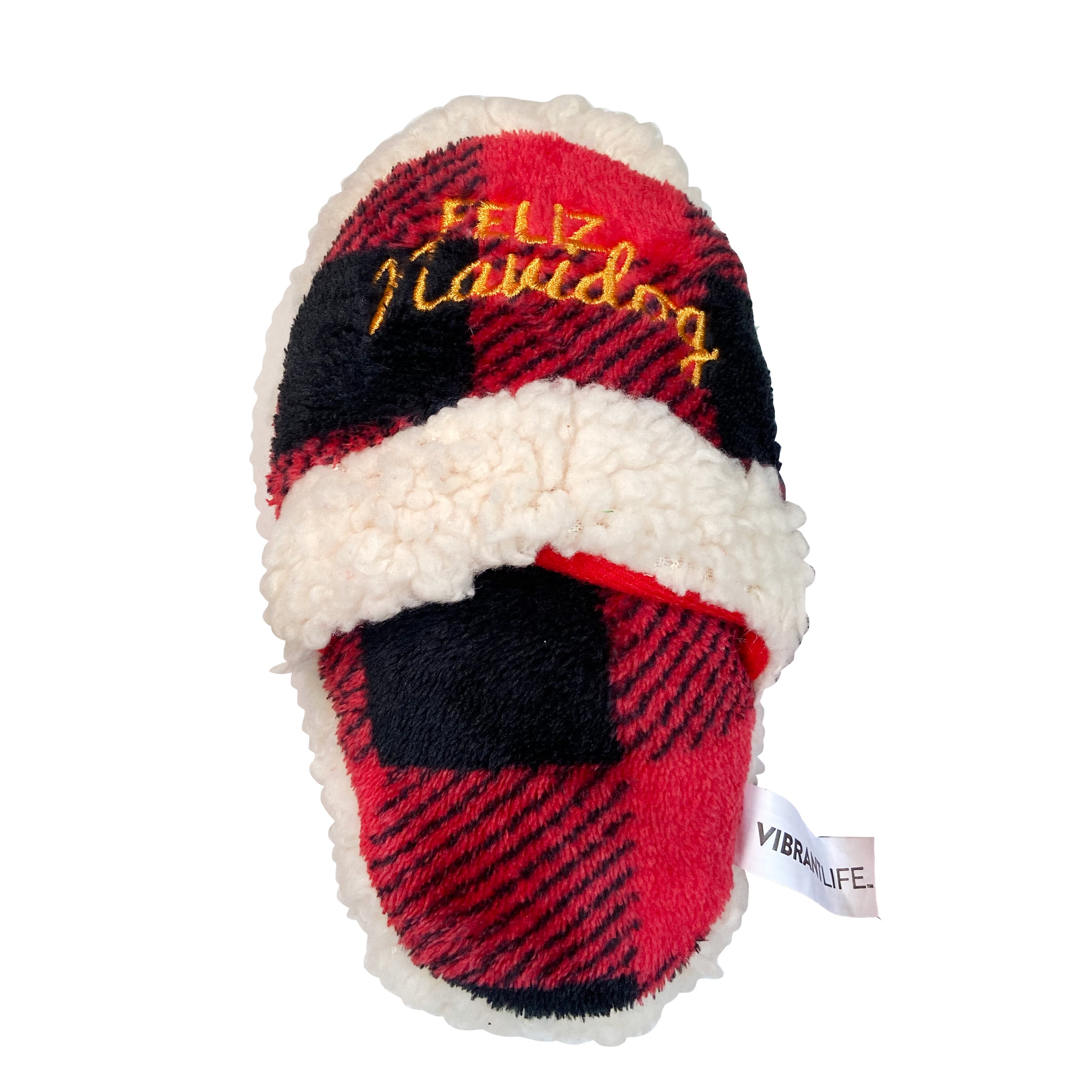 Vibrant Life Holiday Slipper Dog Toy with Squeaker for Light to Moderate Chewing