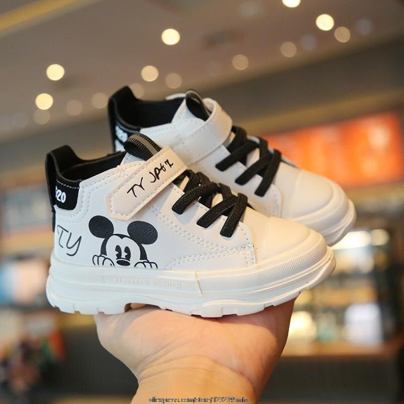Original Disney enfants chaussures decontractees garcons fille baskets printemps enfants chaussures de sport nouveau bebe Mickey Mouse respirant doux course Walmart