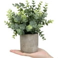 thumbnail image 5 of TETOU 2Pcs Small Fake Plants, Eucalyptus Potted Artificial Plant, Tabletop Artificial Green Plant for Shelf Desk Home Bathroom Farmhouse Room Coffee Table Decoration, 5 of 6