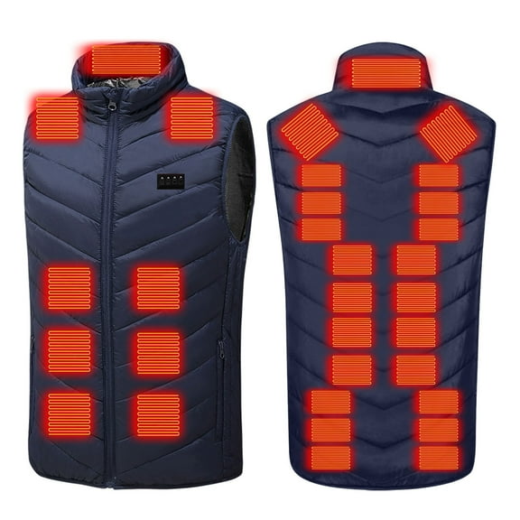 Gamivast Quilted Heated Vest for Men and Women Washable 31 Heating Zones 3-levels Jackets with Zipper Pockets Loose Casual 4 Control Stand Collar Zip Up Coats USB Charging 5Xl no Power Bank
