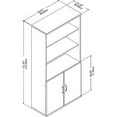 thumbnail image 4 of Studio C 5 Shelf Bookcase with Doors in Storm Gray - Engineered Wood, 4 of 9