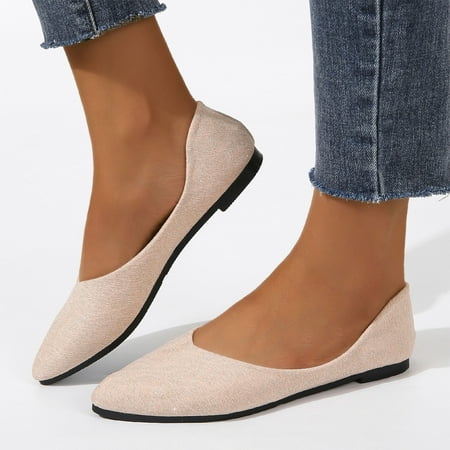 

Cathalem Womens Casual Shoes Size 10 Fashion All Seasons Women Casual Shoes Flat Bottom Pointed Toe Lightweight Slip On Shoes White 6.5
