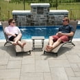 thumbnail image 4 of Vivere Brown Reclining Aluminum Loungers with side table, 4 of 8