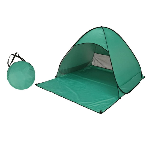 Tente de Plage, Tente Portable, UPF 50, Protection Solaire de Plage Vert Foncé