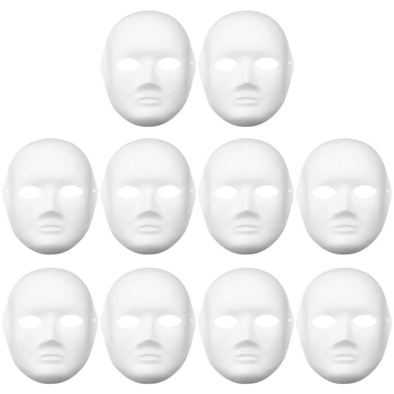 White Face Mask-Female  White halloween mask, White face mask